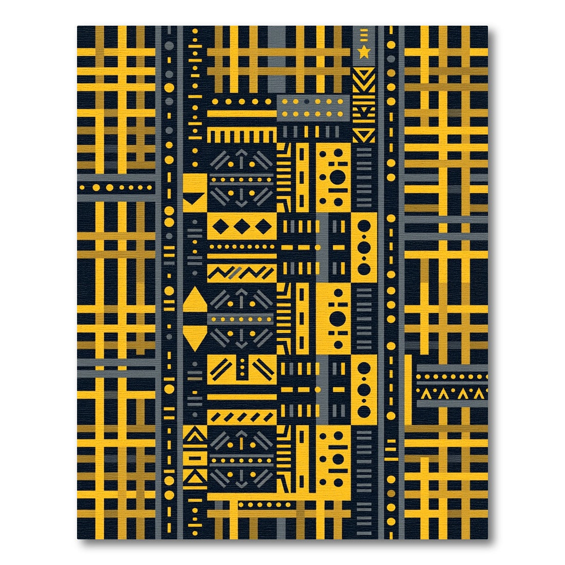 Bold Yellow Geometric Block Rug