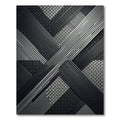 Monochrome Geometric Linear Interwoven Grid Rug