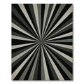 Retro Sunburst Gray Stripe Rug