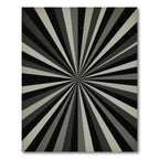 Retro Sunburst Gray Stripe Rug