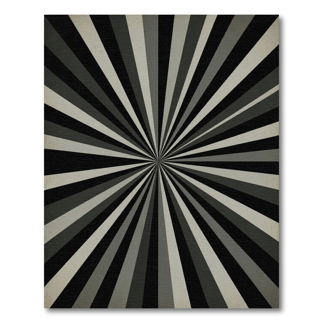 Retro Sunburst Gray Stripe Rug