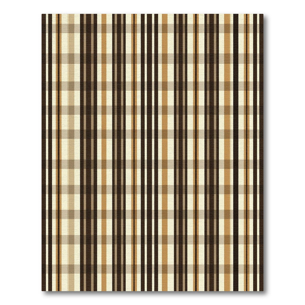 Brown Beige Plaid Vertical Stripe Rug
