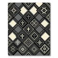 Monochromatic Cross Geometric Square Collage Rug