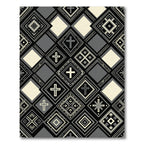 Monochromatic Cross Geometric Square Collage Rug