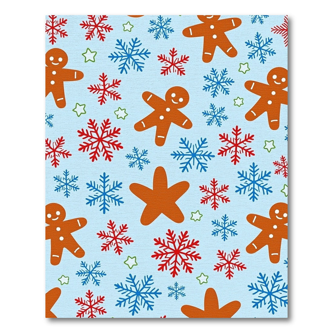 Gingerbread Snowflakes Starry Winter Scene Rug