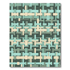 Sage and Cream Woven Geometric Lattice Rug