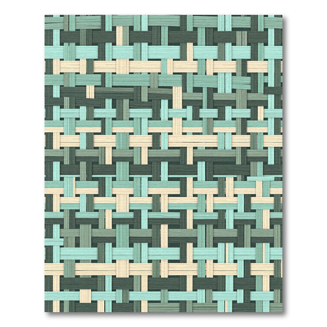 Sage and Cream Woven Geometric Lattice Rug