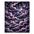 Ethereal Purple Cosmic Nebula Starry Sky Rug