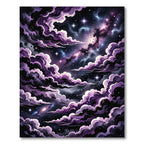 Ethereal Purple Cosmic Nebula Starry Sky Rug