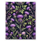 Vibrant Purple Thistle Botanical Garden Rug