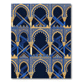 Royal Blue Golden Arch Geometric Rug