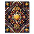 Celestial Aztec Sun Pyramid Medallion Rug