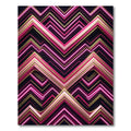 Neon Pink Gold Geometric Chevron Rug