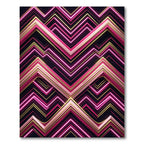 Neon Pink Gold Geometric Chevron Rug