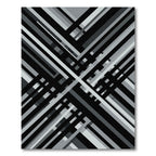 Monochrome Geometric Abstract Intersecting Line Art Rug