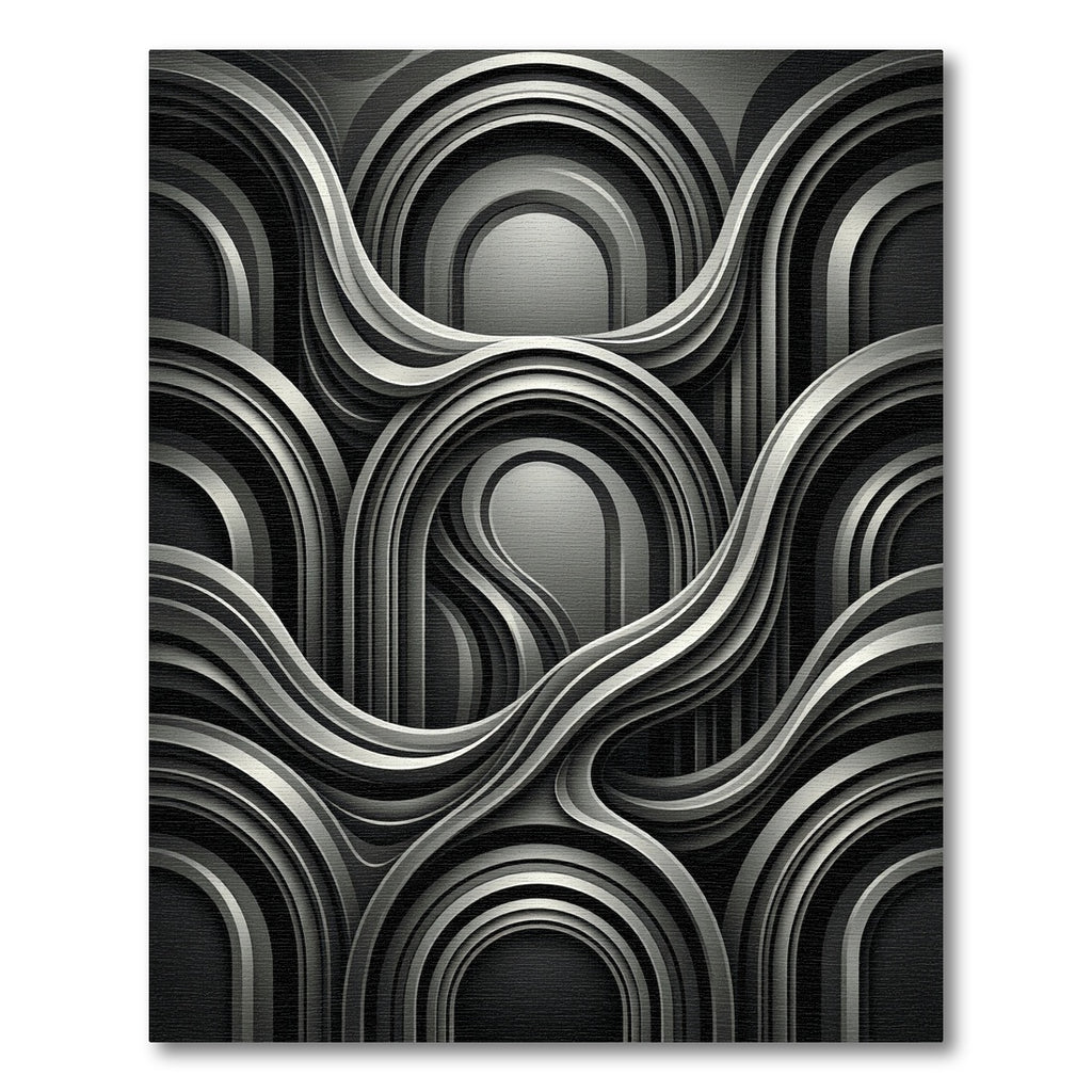 Monochromatic Fluid Arch Weave Rug