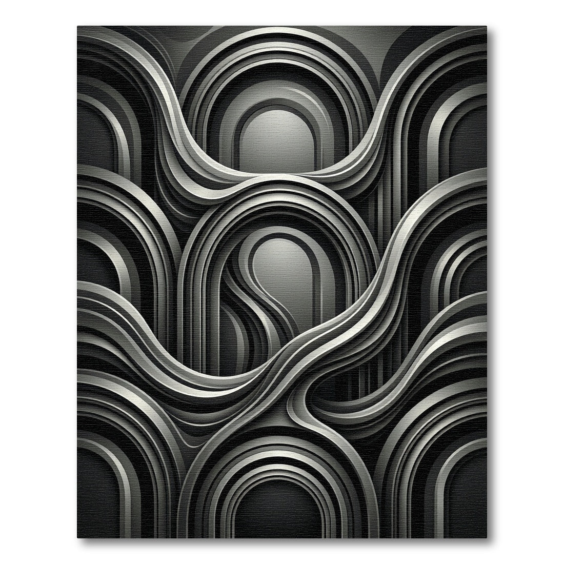 Monochromatic Fluid Arch Weave Rug