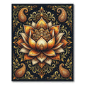 Golden Lotus Paisley Ornament Rug