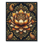 Golden Lotus Paisley Ornament Rug