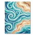 Ethereal Teal Ocean Swirl Abstract Rug