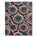 Sophisticated Gray and Peach Geometric Octagon Rug
