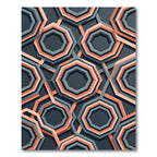 Sophisticated Gray and Peach Geometric Octagon Rug