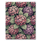 Pink Purple Hydrangea Floral Garden Rug