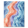 Fluid Coastal Wave Ochre Indigo Abstract Rug