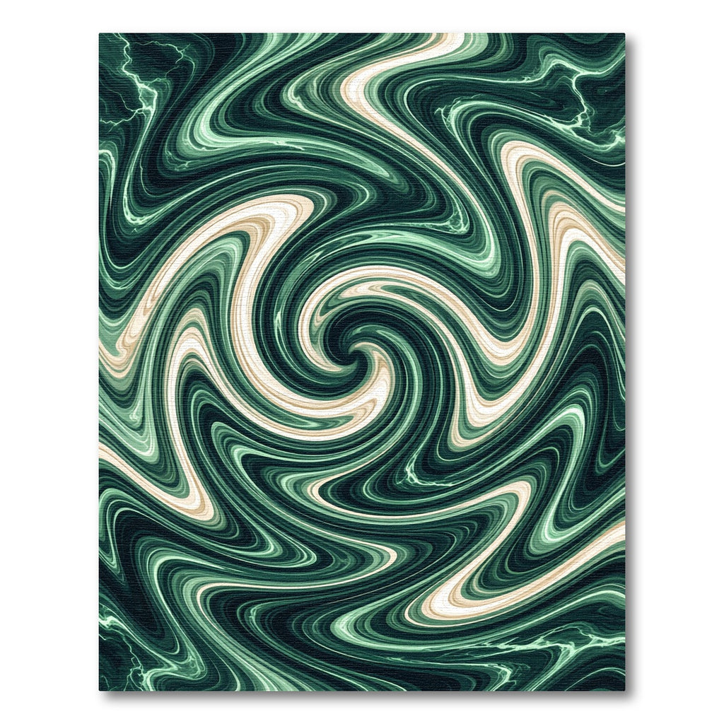 Deep Teal Swirl Marble Accents Rug