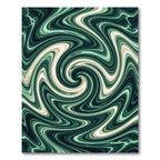 Deep Teal Swirl Marble Accents Rug