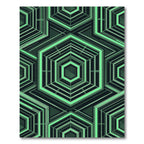 Geometric Neon Hexagon Abstract Rug