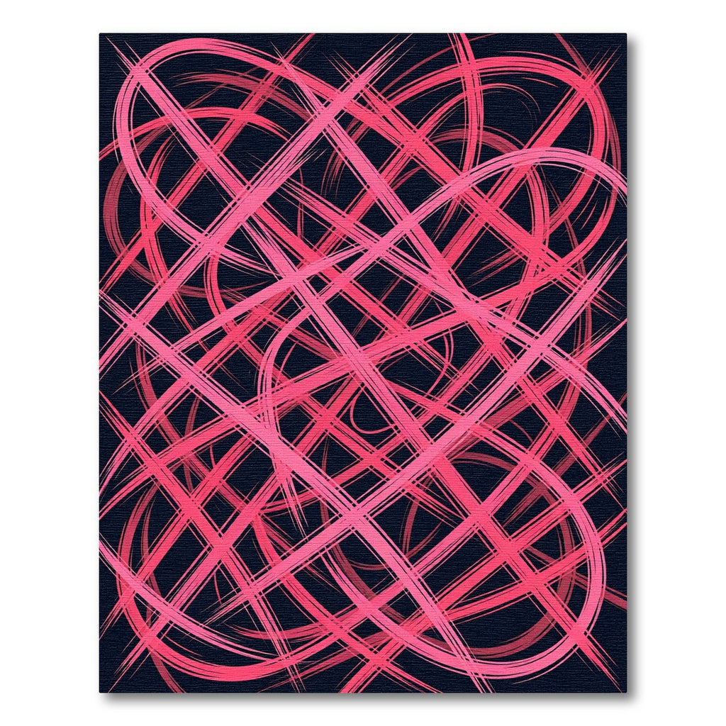 Scribbled Pink Abstract Wave Rug