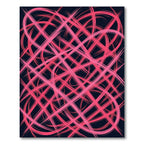 Scribbled Pink Abstract Wave Rug