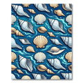 Coastal Blue Sea Shell Swirl Rug