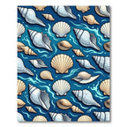 Coastal Blue Sea Shell Swirl Rug
