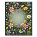 Pink Yellow White Floral Vine Rug