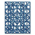 Deep Blue Intersecting Lines Rug
