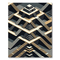 Monochromatic Geometric Isometric Staircase Structure Rug