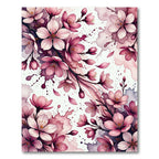 Pink Cherry Blossom Watercolor Splash Rug