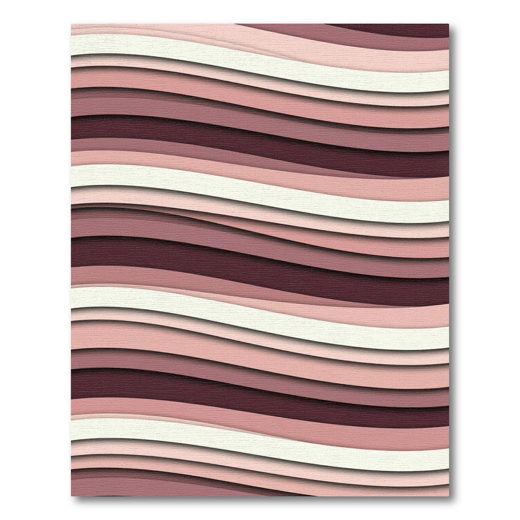 Mauve Pink Layered Wave Rug