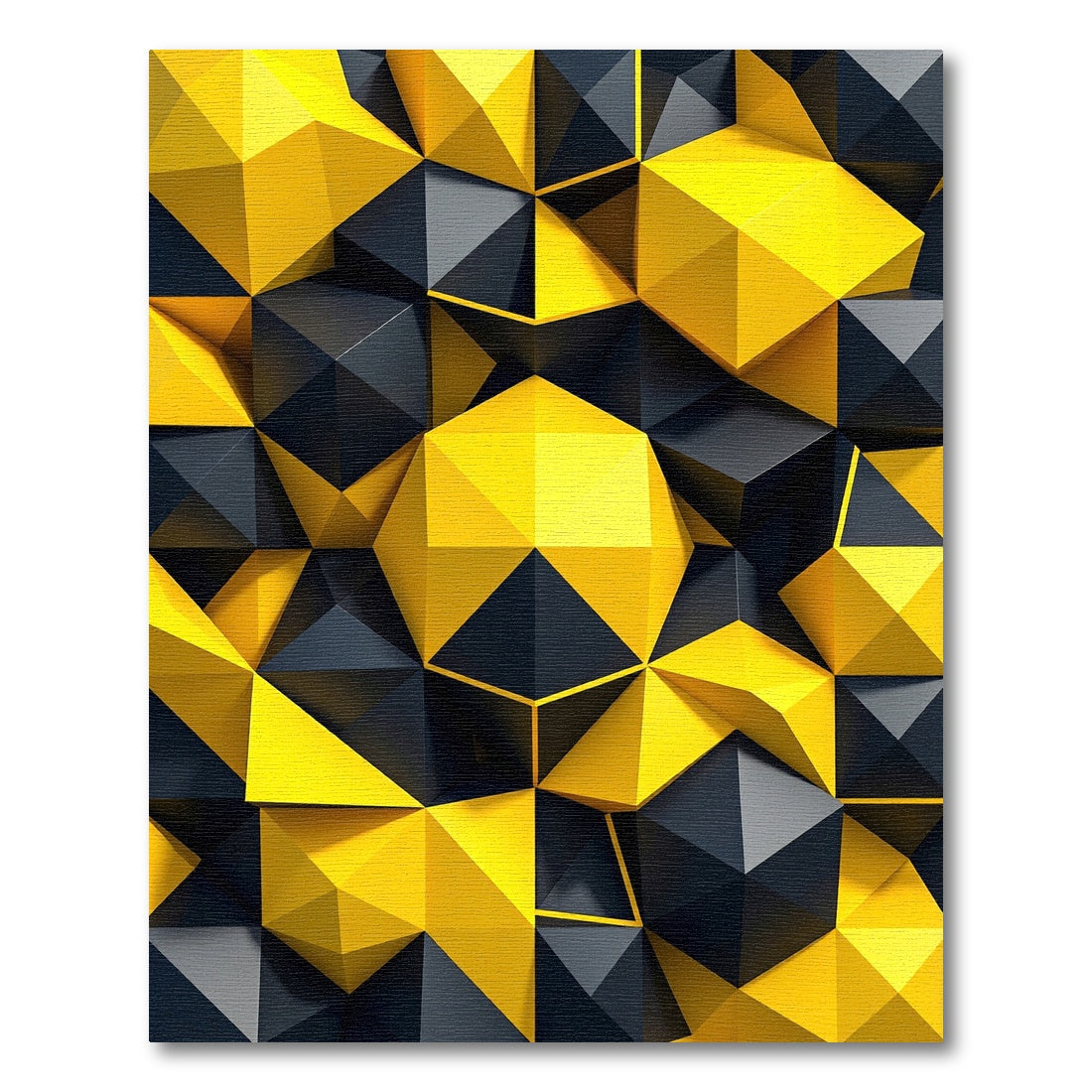 Geometric Yellow and Charcoal Angular Abstract Rug