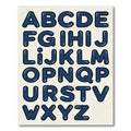 Navy Bubble Alphabet Typography Kids Accent Rug