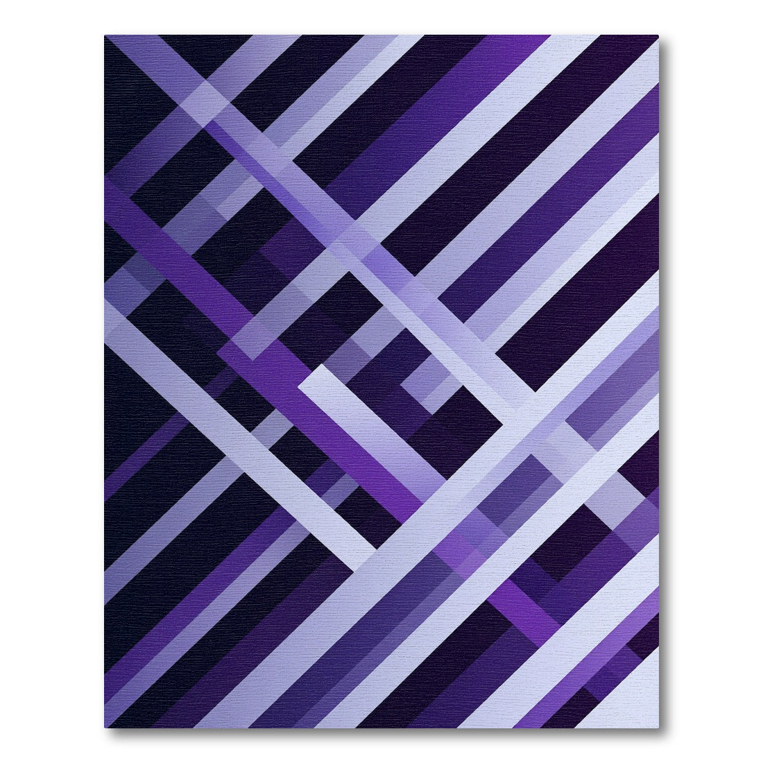 Geometric Violet Intersecting Linear Layers Rug