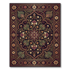 Ornate Dark Floral Mandala Floret Rug