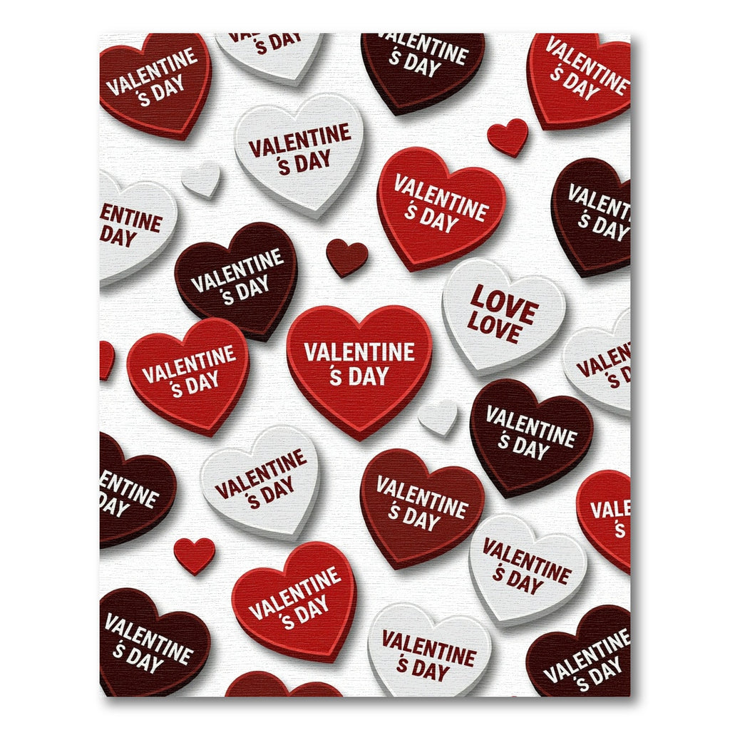 Floating Hearts Valentines Day Accent Rug