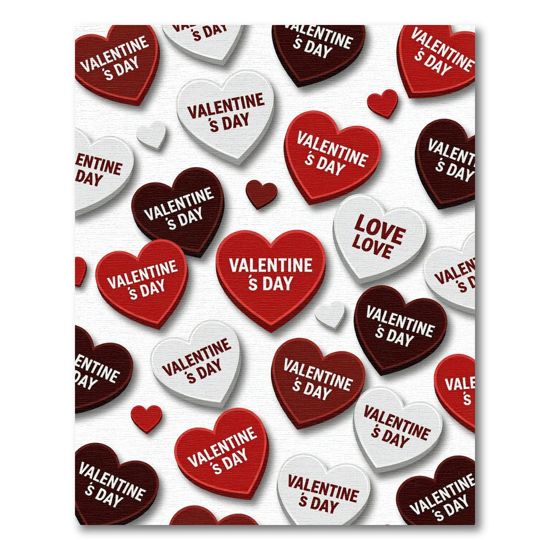Floating Hearts Valentines Day Accent Rug