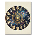 Celestial Gold Sun Lunar Phase Art Rug