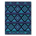 Neon Blue Geometric Tribal Diamond Rug