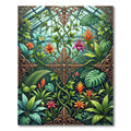 Lush Gold Ornate Botanical Greenhouse Rug