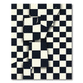 Modern Monochrome Checkered Abstract Grid Rug